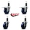 Service Caster 3.5'' Solid Poly Swivel 1-1/4'' Expanding Stem Caster Set 2 Total Lock Brakes, 4PK SCC-EXTTL20S3514-SPUS-2-S-2-114 - alternate 4